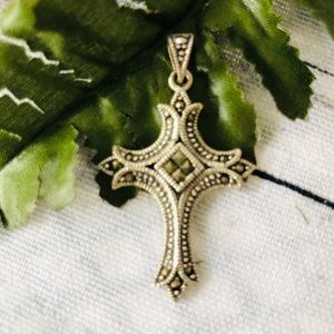 Sterling Silver Marcasite Cross Pendant
